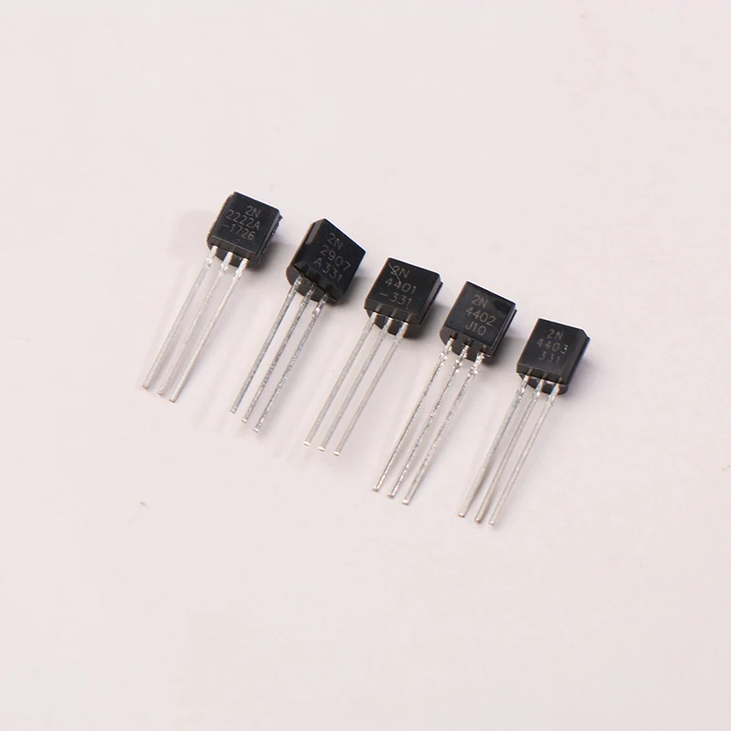 50 pezzi DIYTZT 2n3904 2n3906 2n4403 2n2907 2n4401 2n2222 Pn2222 2n5551 2n5401 NPN Transistor a bassa potenza