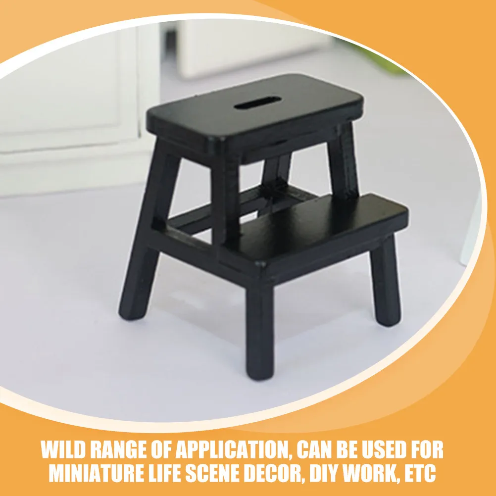 Mini Wooden Stool Step Stool Compact Design Miniature Furniture Adornment Micro Landscape Layout House Furniture Accessory