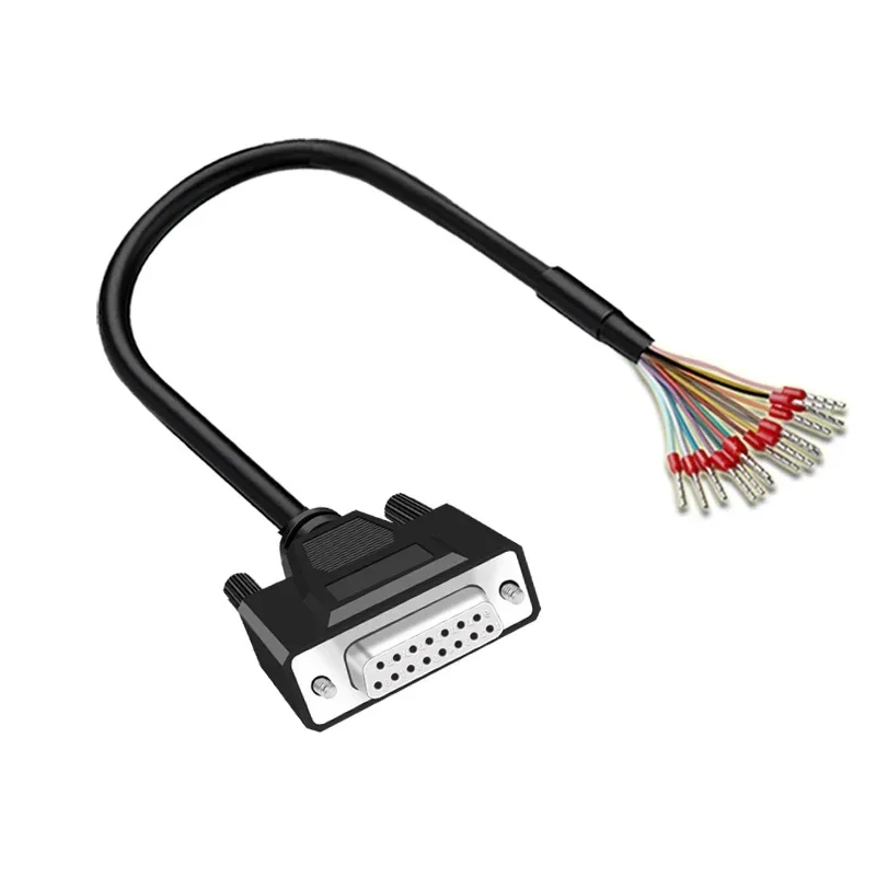 Industriële kwaliteit DB9 DB15 DB25 seriële connectorkabel met terminal mannelijke vrouwelijke stekkerdraad 26AWG 9-pins parallelle poortkabel 1-20M