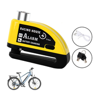 Bike Alarm Disc Brake Lock Security Anti-theft Type-C Rechargeable Large Capacity Battery Waterproof Aluminum Alloy Wheel Lock