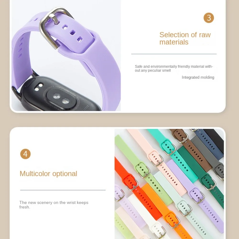 Nouveau Bracelet de remplacement en Silicone pour montre, accessoires intelligents, pour Mi Band 8