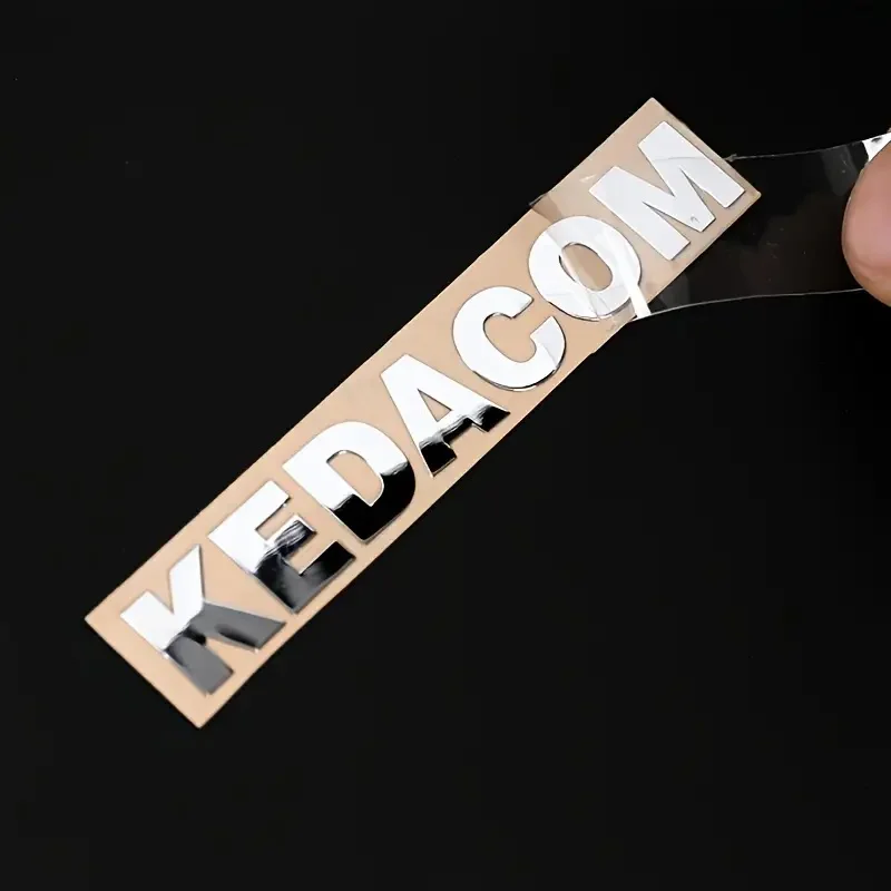 100 PCS Stiker Transfer DTF Emas Custom Logo Perusahaan untuk Botol Pernikahan, Tas Kemasan, Kotak, Stiker Transfer Personal