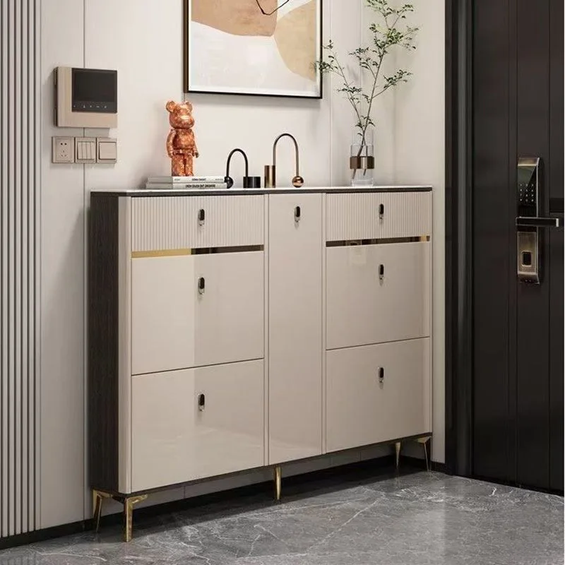 

Household ultra-thin tipping bucket shoe cabinet 17cm ultra-narrow household door entrance small apartment