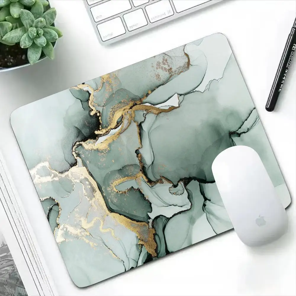 Purple Fashion Marble Mouse Pad Small Office Computer Desk Mat Keyboard Mouse Pad Laptop Cushion Non-slip Deskpad Home Decor Rug