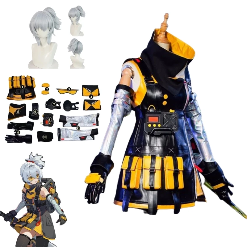 

Game Zenless Zone Zero Soldier 11 Cosplay Costume No.11 Wig Dress Uniform Set Halloween Event Carnival Role Play Suit