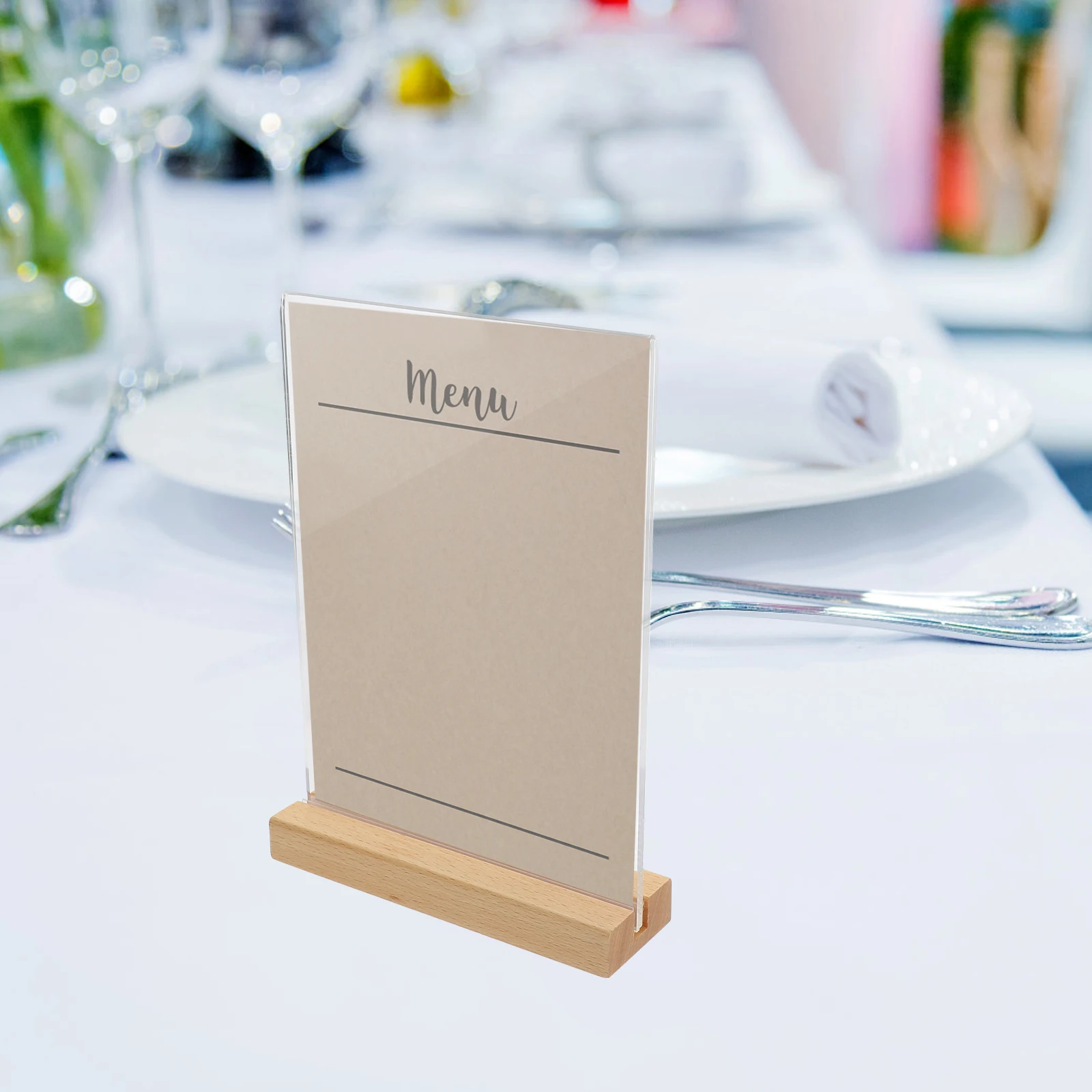 

Clear Acrylic Display Stand for A5 A6 Sign Holder Table Menu Picture Frame Desktop Storage Rack Wedding Office Restaurant Use