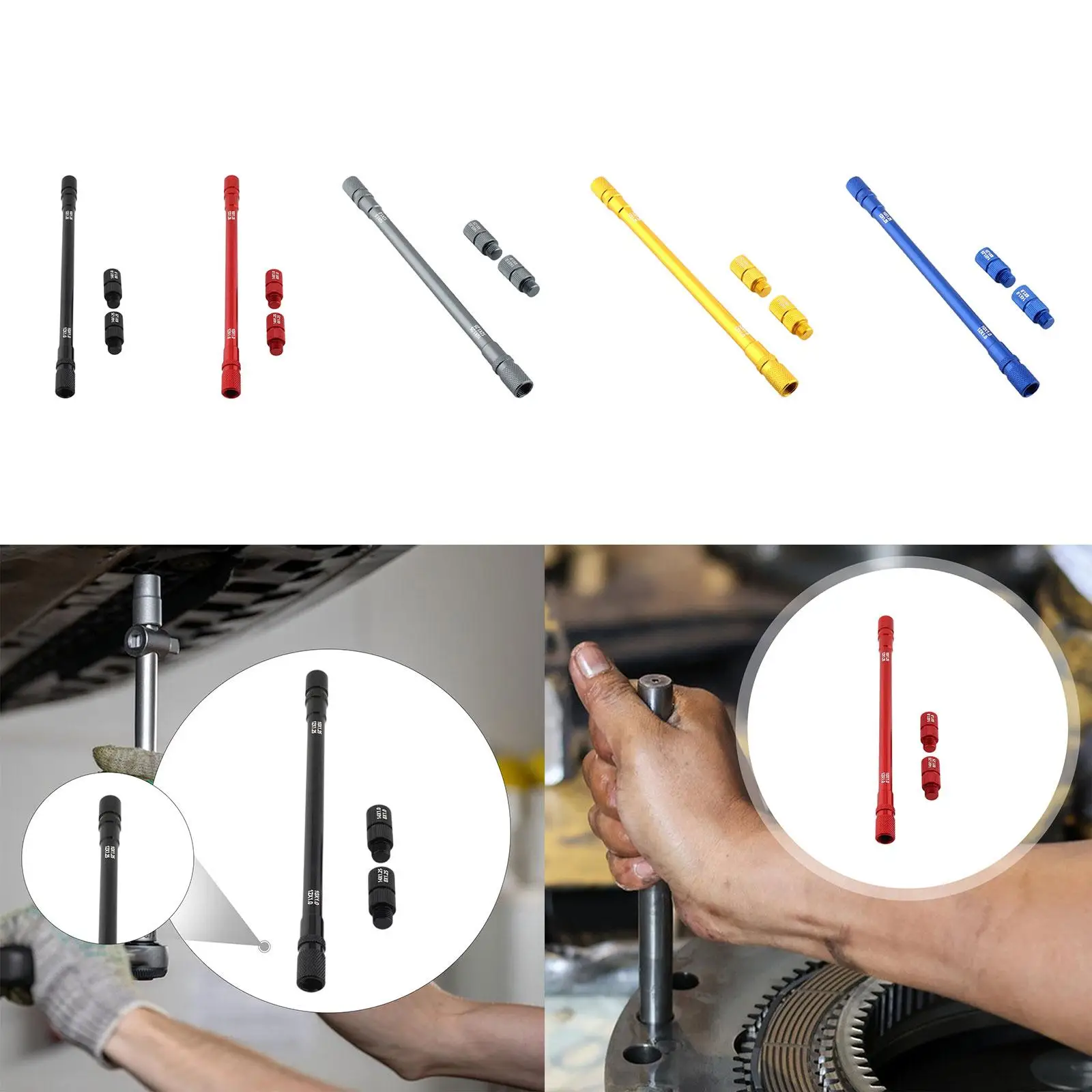 

8 in 1 Aluminum Alloy Fork Damper Rod Bleed Tool Universal Cartridge M8 M10 M12 M14 for Automotive Mechanical Tool
