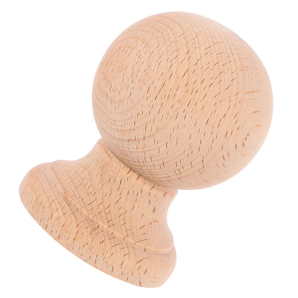 

Solid Wood Decorative Finial Unfinished Round Spindle For Bed Post Staircase Curtain Rod Roman Style Wooden Ball Finial
