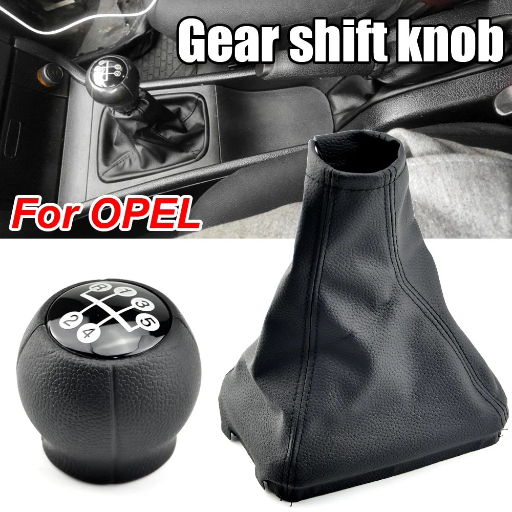 Car Handbrake Gear Shift Knob Shifter Gaiter Boot Leather Cover Auto Decor For Vauxhall/OPEL CORSA C COMBO 01-06 Car Accessories