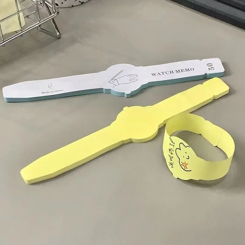 시계 디자인 메모패드 종이 노트 손목 밴드, 웨어러블 포켓 할 일 목록 손목 스트랩, 어린이 성인용 손목 노트 항상 알림