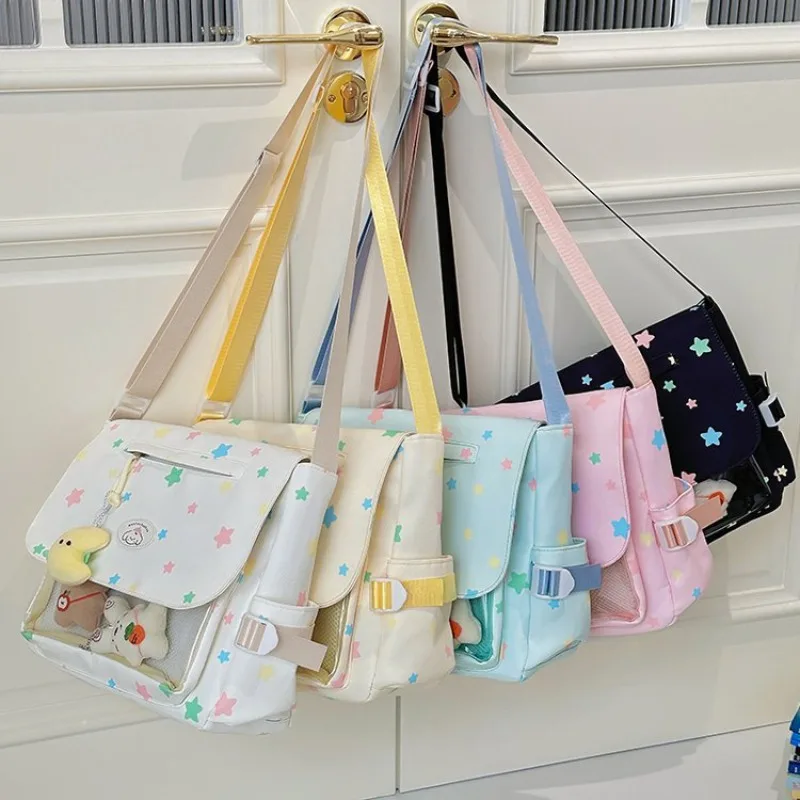 Star Print Ita Shoulder Lightweighte Bags Woman Crossbady Bag Sweet Girl Bolso Student Sac Femme Square Bolsos De Mujer