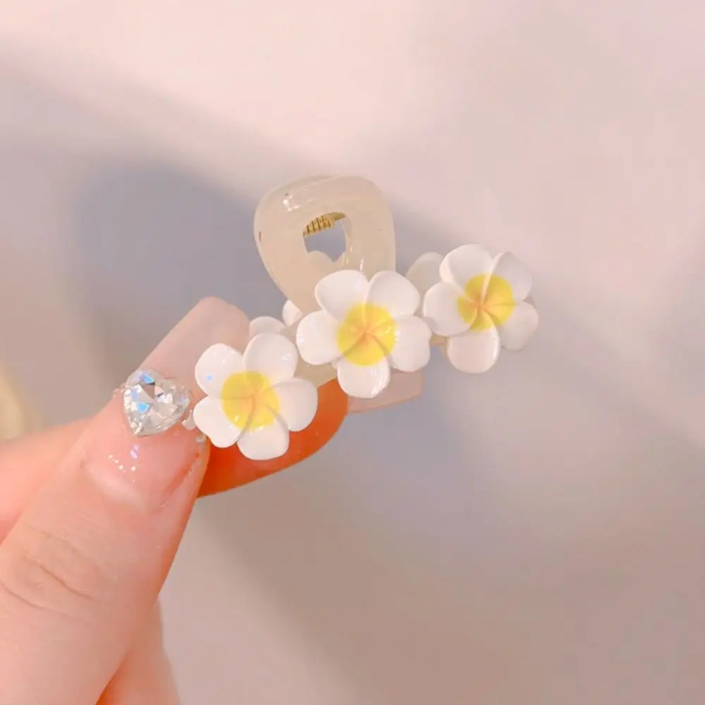 ヘアロープ プルメリアフラワー ヘアクリップ ヘアアクセサリー エッグフラワー BBクリップ 髪飾り 黄色い花のバレッタ 女の子用 1