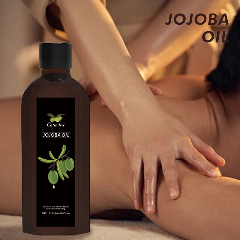 Aceite de Jojoba de 120ml, aceite vegetal orgánico Natural para el cuidado del cuerpo, hidratante para la piel firme, masaje eficaz en SPA