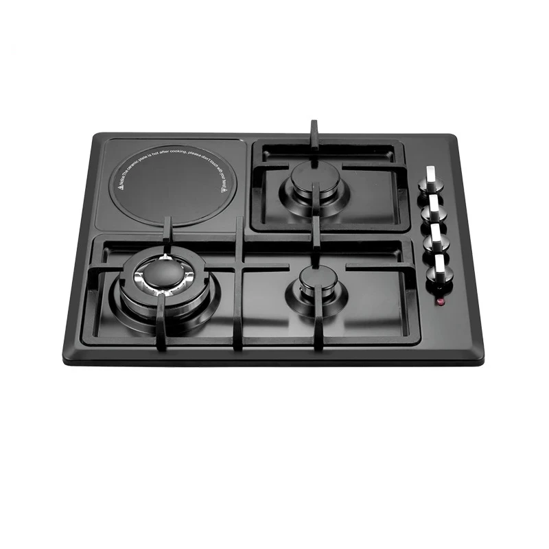 Estufa de gas Fabricante popular de China Precio bajo 5 quemadores Fácil limpieza Incorporado eléctrico con placa de gas