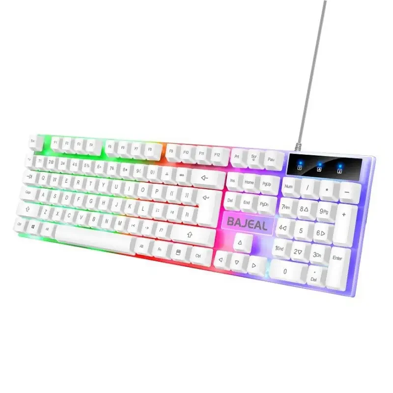 Keyboard With 7 Color Lights Wired Mechanical Gaming Keyboard Full Key Hot-swappable RGB Backlit For PC And Laptop