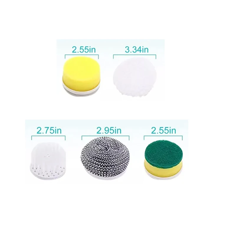 Electric Cleaning Brush Head Bathroom Wash Brush Multifunctional Kitchen Cleaning Tool for Adapter Replaceable Brush Head Tool