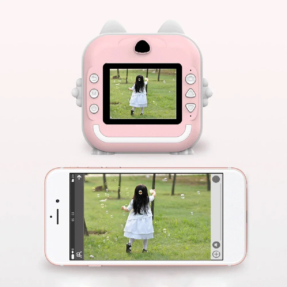 Kids Instant Print Camera Mini Thermal Printer 2.4Inch IPS Screen 2400W HD Video Photo Digital Camera Birthday Gifts Boys Girls
