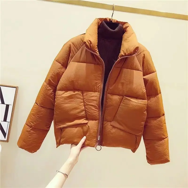 

2023 New Women's Parker Women's Jackets Coat Long Sleeve Thicken Cotton Warm Student Casual Loose Hooded Bread Coat