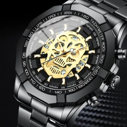 Mens Watch Quartz Top Luxury Stainless Steel Wristwatch 30M Waterproof Fashion Skeleton Dial Clock Auto Date Watch for Man