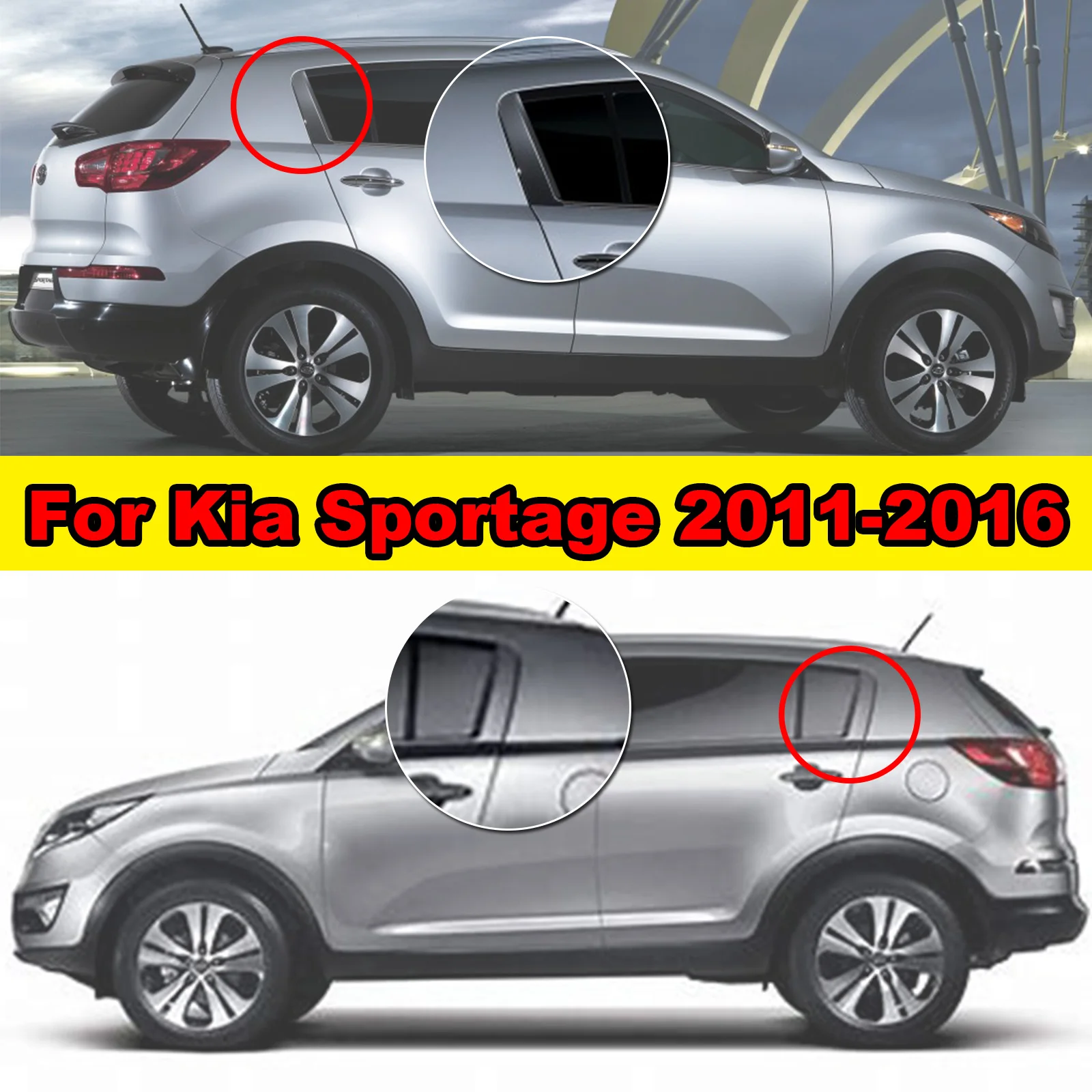 Car Rear Outside Appearance Door Left OR Right Side C Pillar Molding Cover For Kia Sportage 2011-2016 83270-3W000 83280-3W000