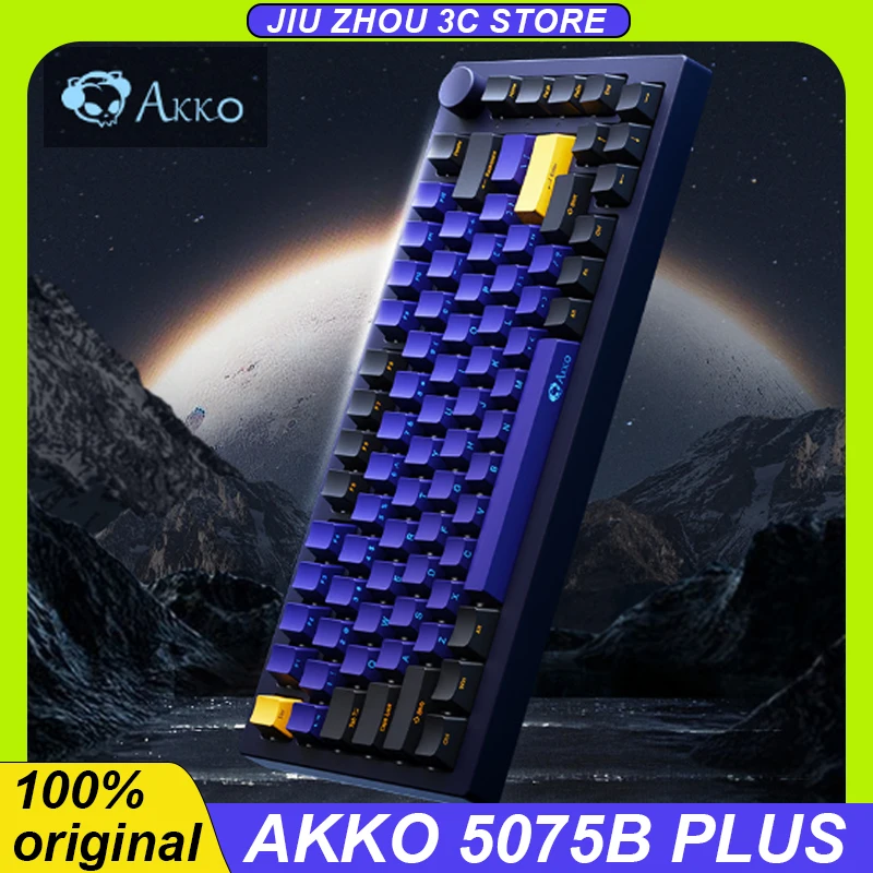 Akko 5075b Plus Sp Horizon Mechanical Keyboard 5 Pin Hot Swap Rgb 2.4g/Type-C/Bluetooth 5.0 Side-Printed Custom Gaming Keyboard