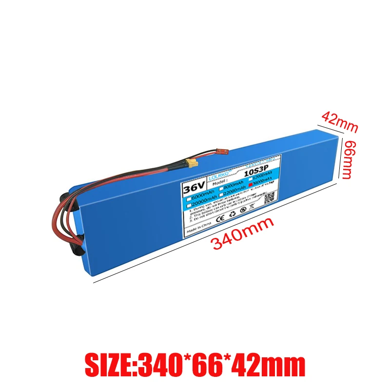 Paquete de batería para patinete eléctrico 10S3P, 36V, 30000mAh, 36v, 18650 de litio, para M365