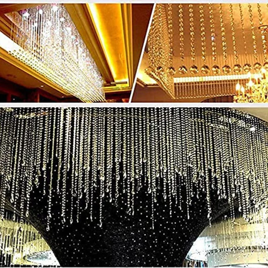 MTYIQS 200Pcs/Set 14MM Transparent K9 Crystal Beads Chain Refraction Glass Chandelier Part Prisms Octagonal Beads Home Decor