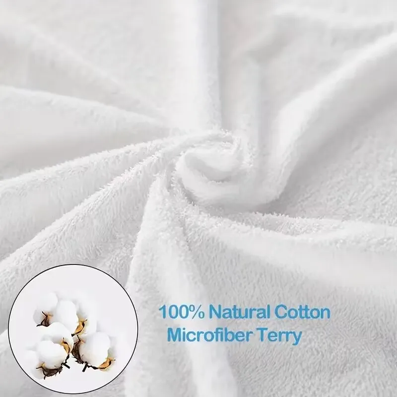 Cotton Terry Waterproof Mattress Cover Breathable Bed Cover for Home Bedroom Elastic Fitted Sheet for King Queen Size 140/160cm