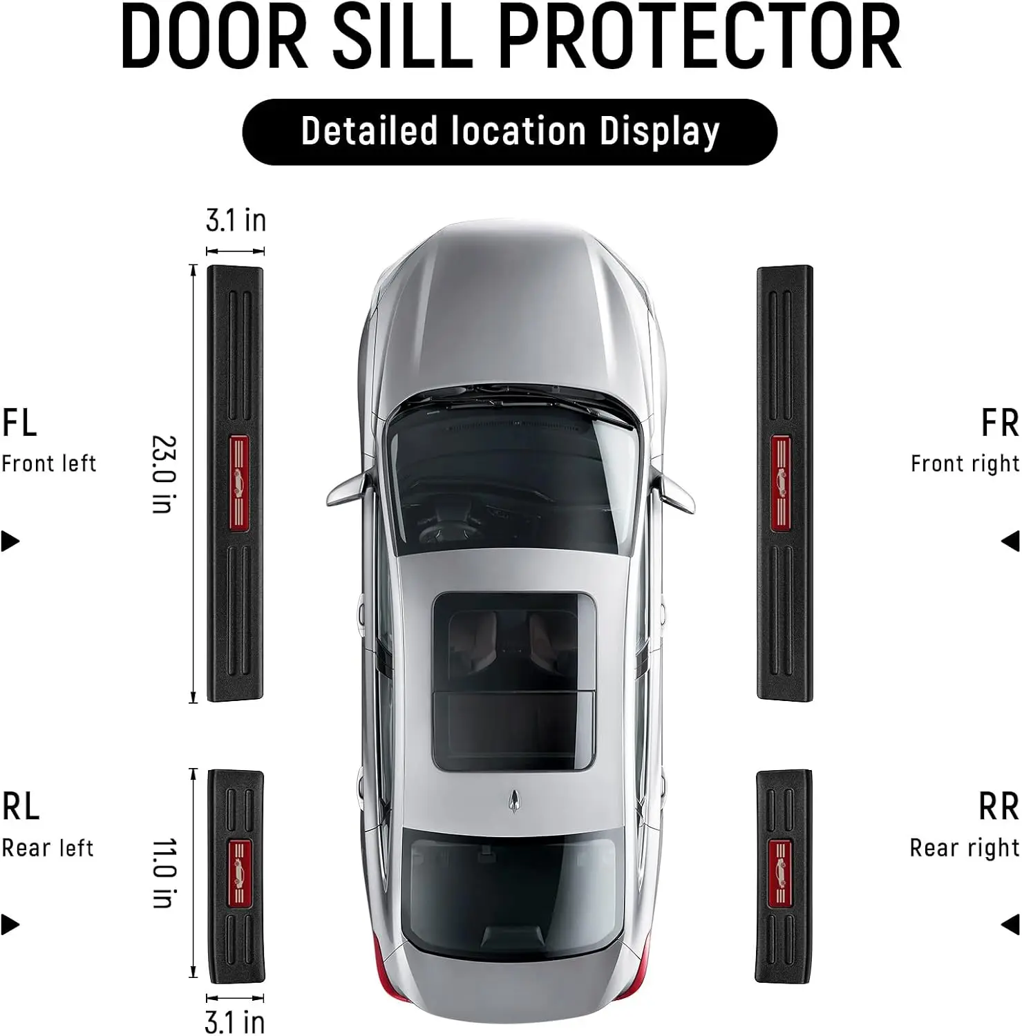 (Red Trim) For Honda Accord 2013-2017 Hybrid (Include HEV) Accessories Matte Black ABS Material Front and Rear Door Car Pedal