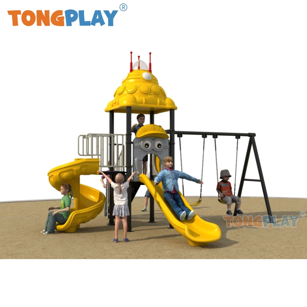 Swing Tong play pabrik penjualan langsung Seri castle luar angkasa besar plastik perlengkapan perosotan taman rumput taman anak luar ruangan tempat bermain