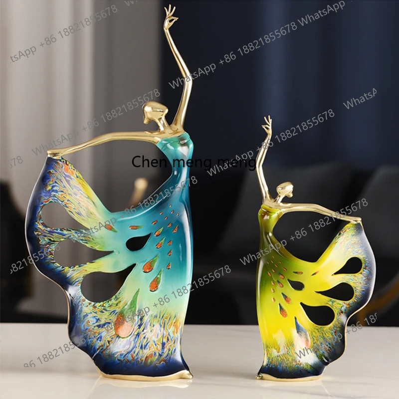 

Modern light luxury high-end TV cabinet countertop character ornament, entrance wine cabinet creativity, decoration