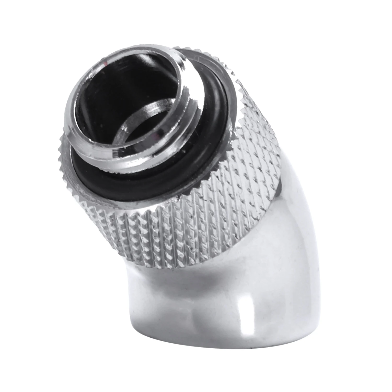 G1/4 Screw Thread 45 Degree Elbow Rotary Brass- Adapter Male To Female Connector Fitting Computer Pc Water Cooling System Silver