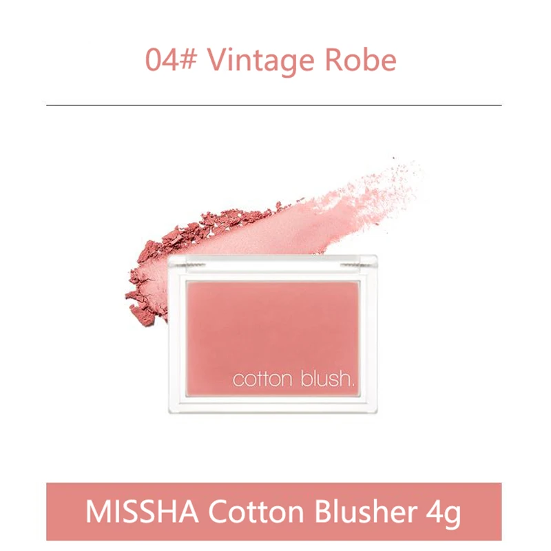 MISSHA Cotton Blush 4g Natural Rouge Cheek Blusher Contouring Matte Contour Palette Bronzer Highlighter Powder Korean Makeup