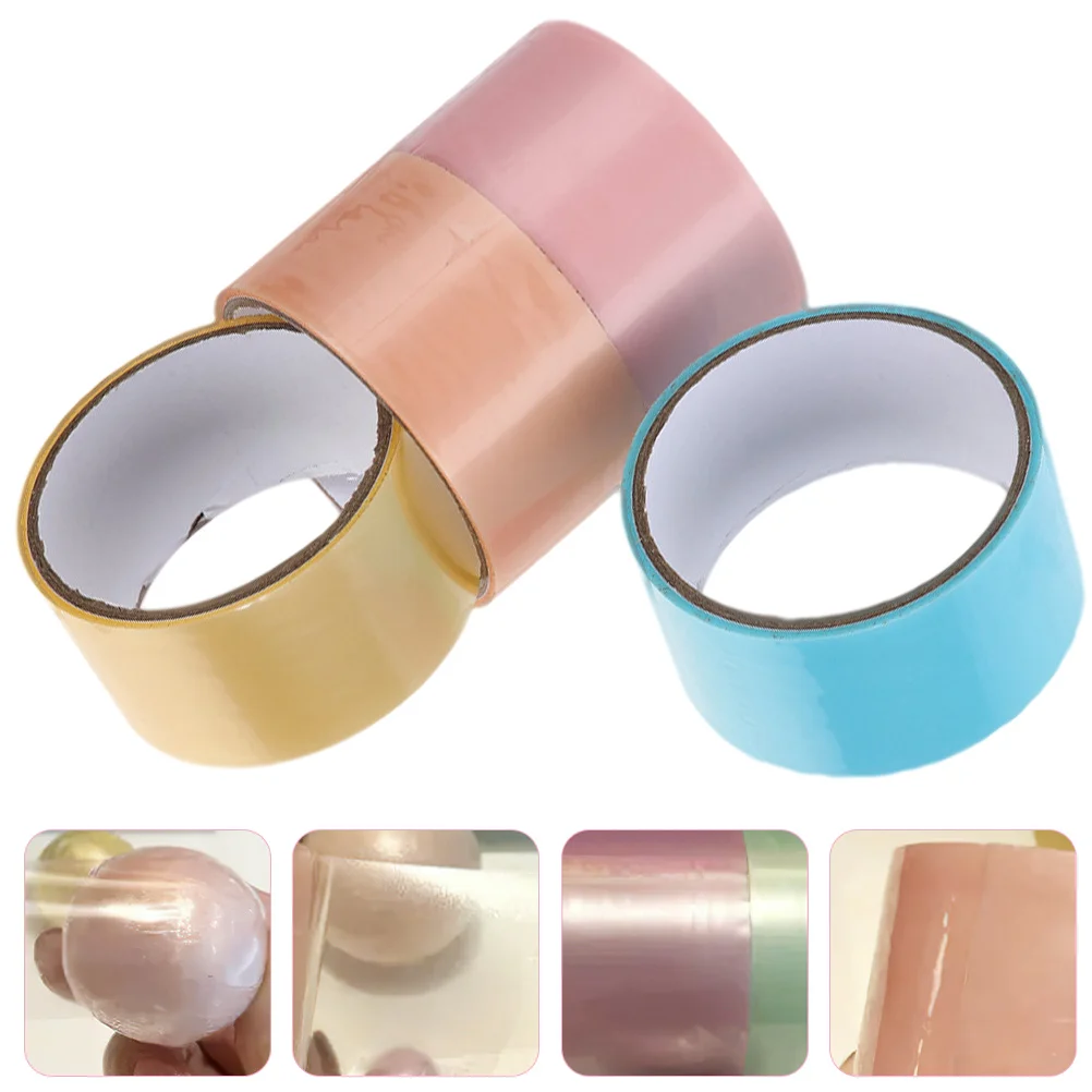 4 Rolls Sticky Balls Tapes Goo Toys Colored Aldult Decorative Plastic Relaxing Rolling