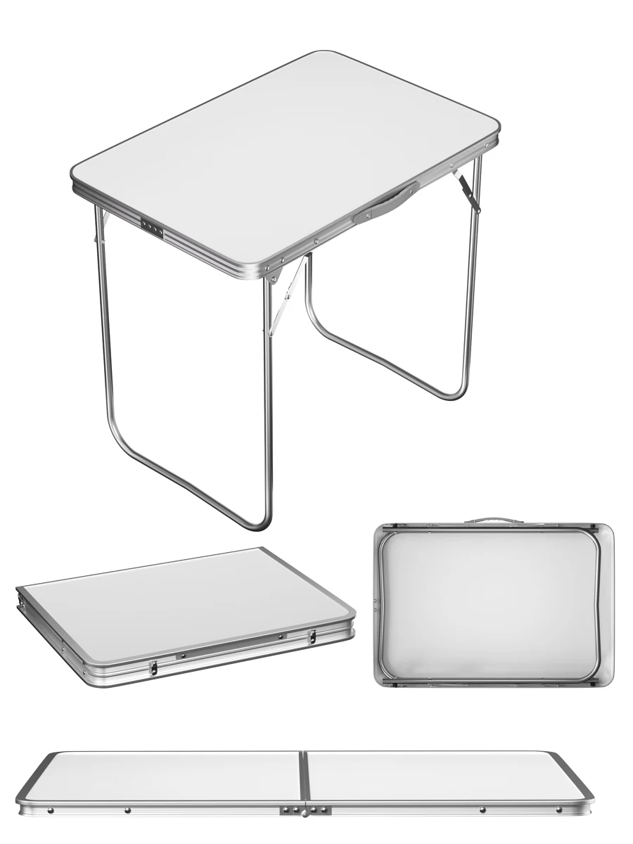 Table pliante de Camping de 80cm, Table de pique-nique Portable pour fête barbecue Camping en plein air blanc
