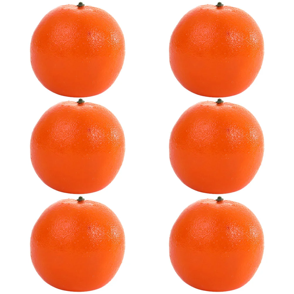 6 Pcs High Simulation Fruit Model Oranges Models Ornaments Imitation Adornment Foam Artificial Fruits