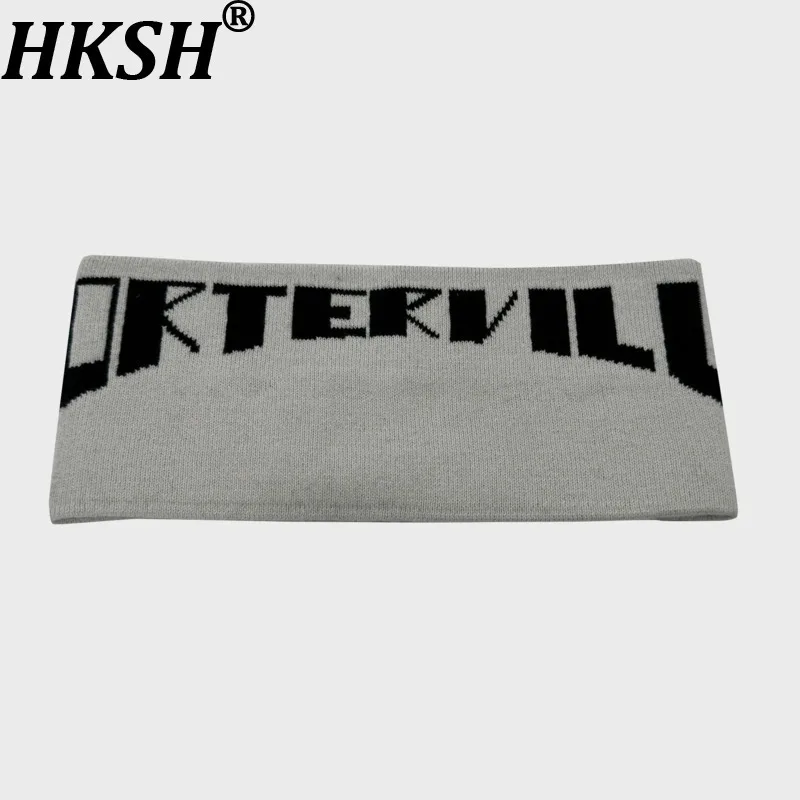 

HKSH Men New Dark Gothic Style Unisex Letter Jacquard Headband Casual Sports Versatile Hairband Streetwear Chic Ins Women HK6303