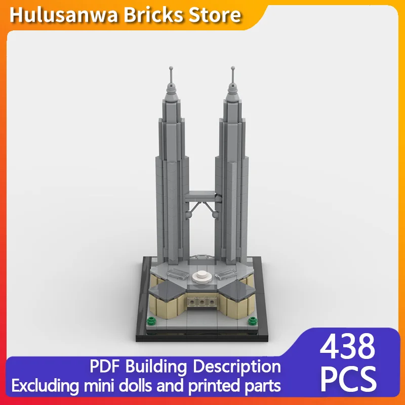 

City Street View Model MOC Building Bricks Tallest Twin Towers Modular Technology Gifts Holiday Assemble Children Toys Suit