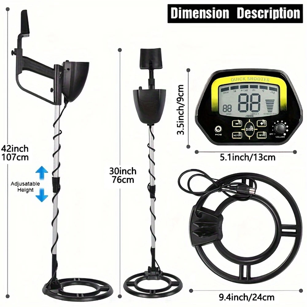 MD-4060 High Sensitivity Metal Detector Professional Underground Gold Detectors Pinpointer Detecting Jewelry Treasure Hunter