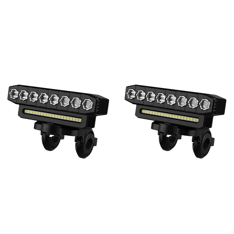 

A99I-2X LED Bike Headlight LED Light Bar With 130DB Bell Bicycle Front Light Power Bank USB Charging,Style 1