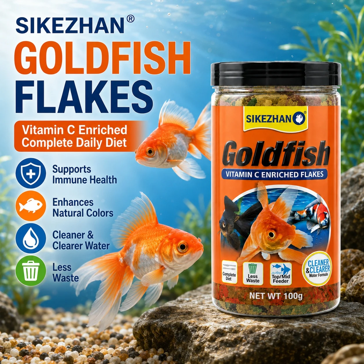 Aquarium Fish Vitamin - SIKEZHAN Fiocchi per Pesci Rossi, Dieta