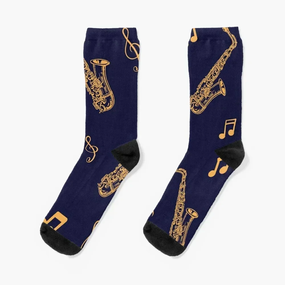 

Musical Saxophone Pattern Socks warm winter floor Socks Men's Women's