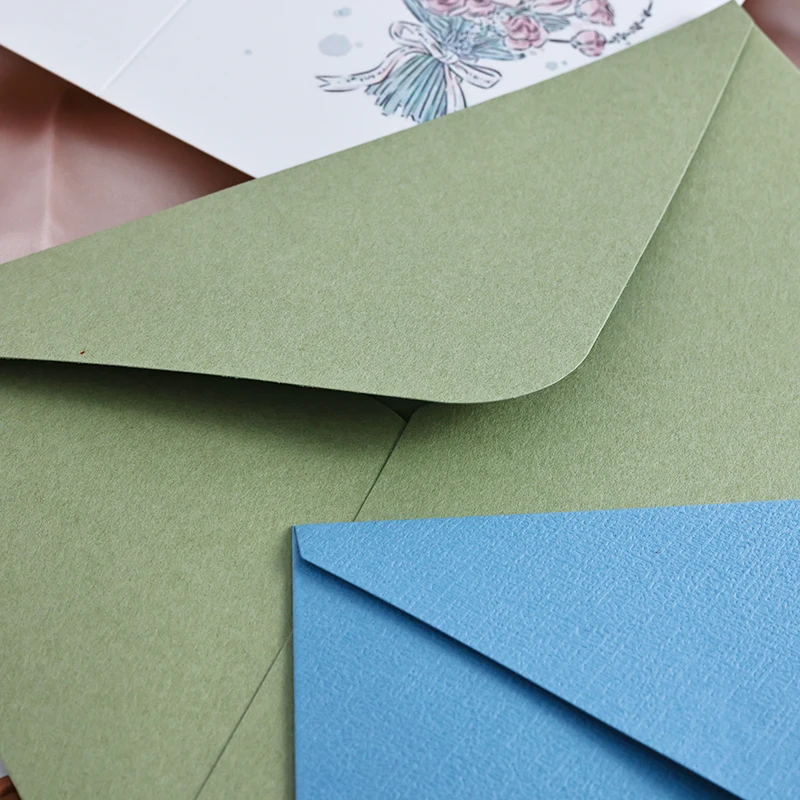 30pcs/lot 21.5x15.5cm Green A5 Envelopes for Wedding Invitations Business High-grade 250g Paper Stationery Supplies Storage Bag