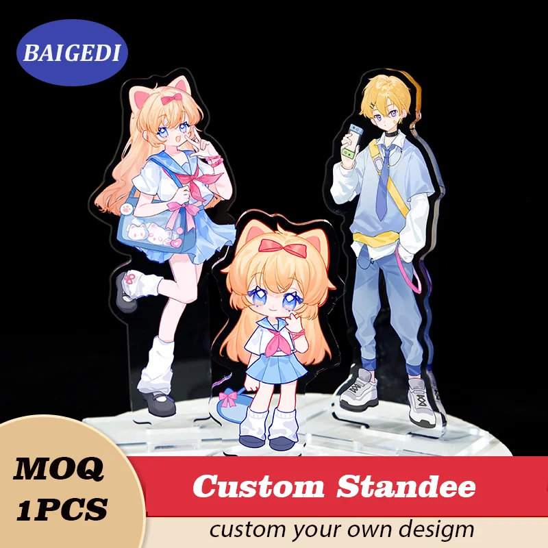 Custom Clear Acrylic Stand Personalized Anime Cartoon Character standing Transparent double sided Printing Photo Standees