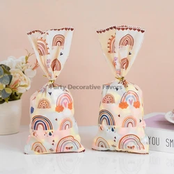 20/50pcs Boho Rainbow Plastic Gift Bags Candy Cookie Packaging Treat Bag Wedding Birthday Party Decoration Baby Shower Supplies