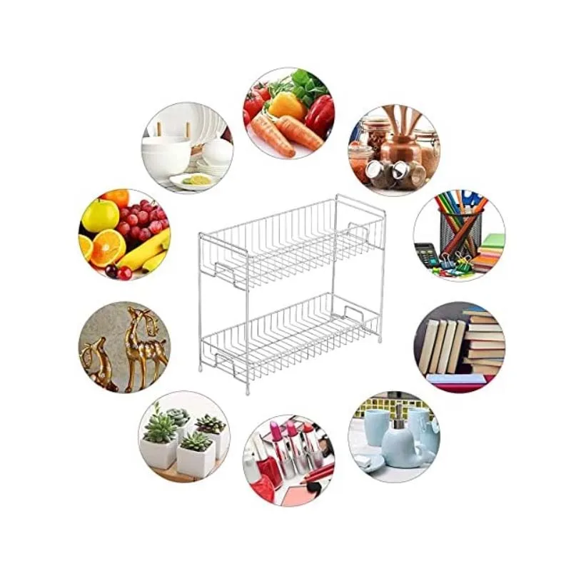 

Bathroom storage rack and storage space under 2-story cabinets, multifunctional sink storage rack