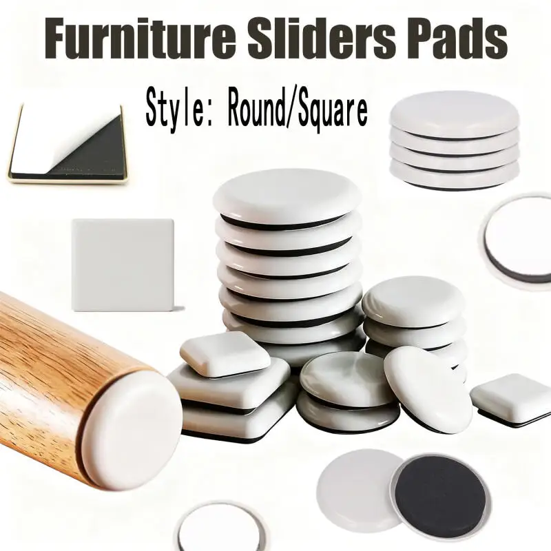 12/8/4pcs Feet Gliders Sliding Pads Home Furniture Sliders Furniture Gliders Square Floor Mover Pads for Household Hardware