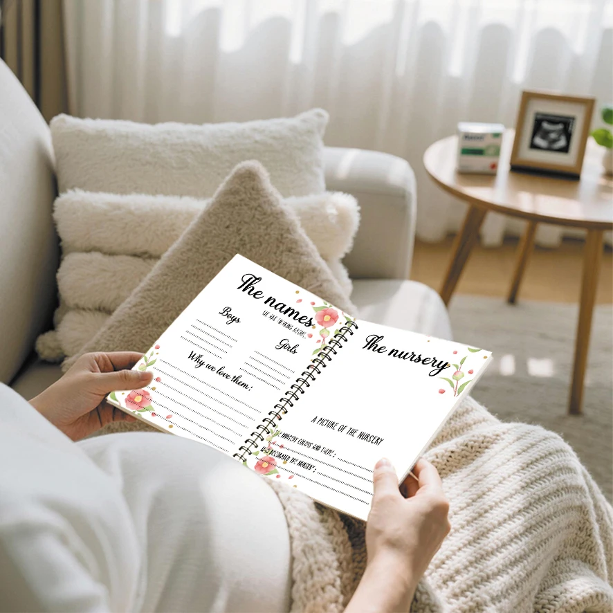 ชุดสติกเกอร์สมุดบันทึกการตั้งครรภ์สําหรับคุณแม่ใหม่ สมุดหน่วยความจําติดตามการตั้งครรภ์รายสัปดาห์ 8.3x11.2 นิ้ว 32 หน้า