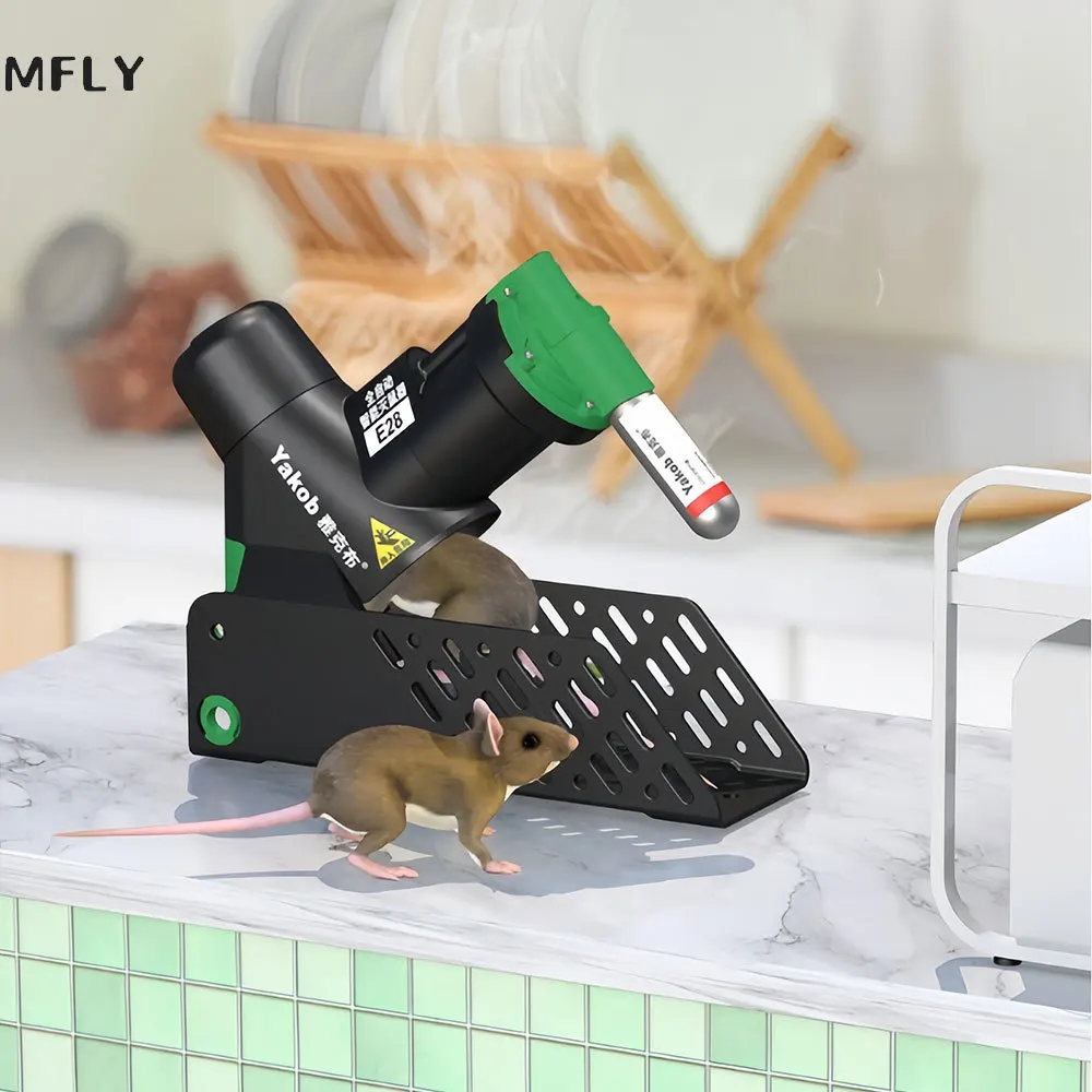 2025 Fully Automatic Mouse Trap Non-Toxic Mouse&Rat Trap Auto Reset Rodent Killing Machine Without Gas Cylinders Green/Orange