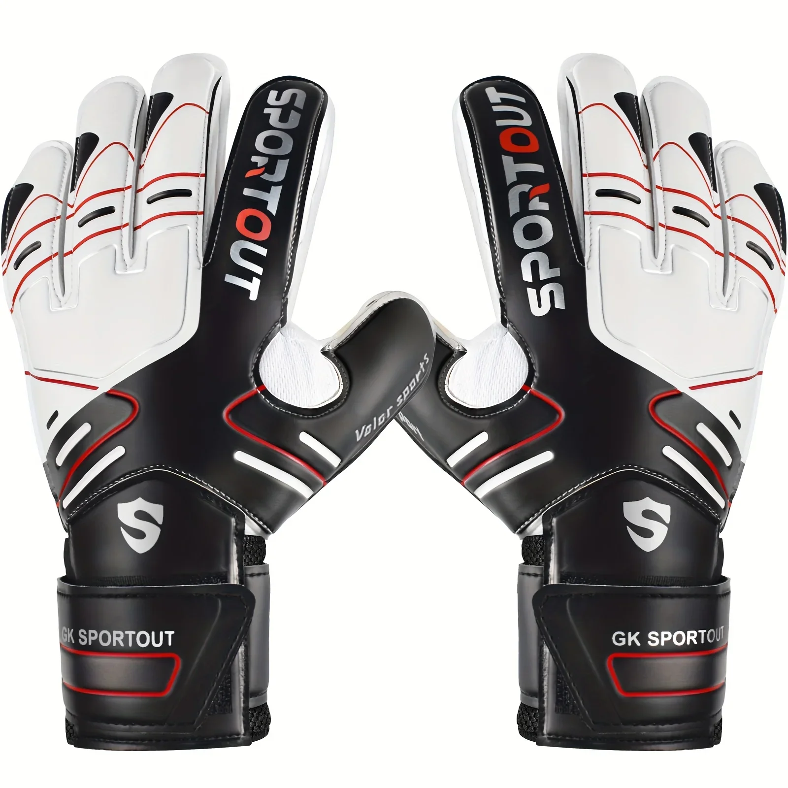 

Goalkeeper Gloves Sportout Youth&Adult Goalie Strong Grip for The Toughest Saves with Fingerave& 4+3MM Latex Free Shipping Ball